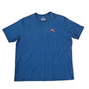 Tommy Bahama Four Calling Birds Graphic T-Shirt Blue Short Sleeve Tee XL